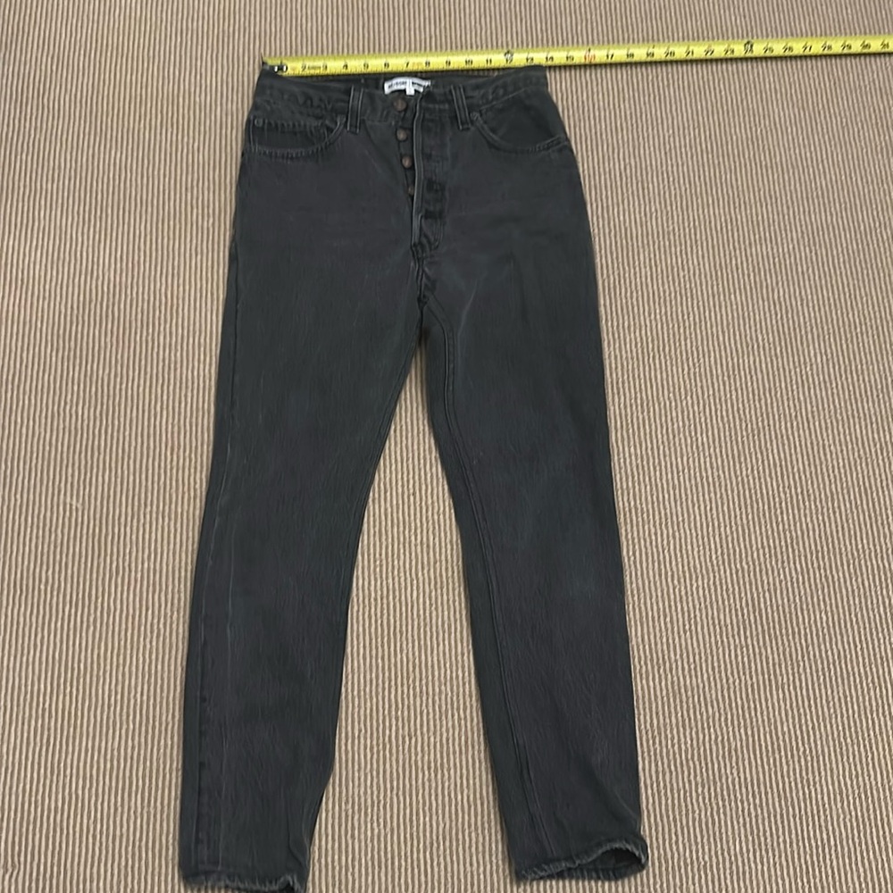 Re/Done Vintage Levis Faded Black 25, high rise skinny ankle crop